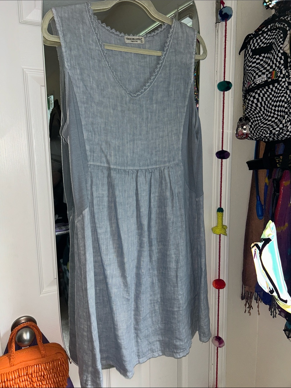 Light Blue Sleeveless V-Neck Mini Dress - Casual Summer Style